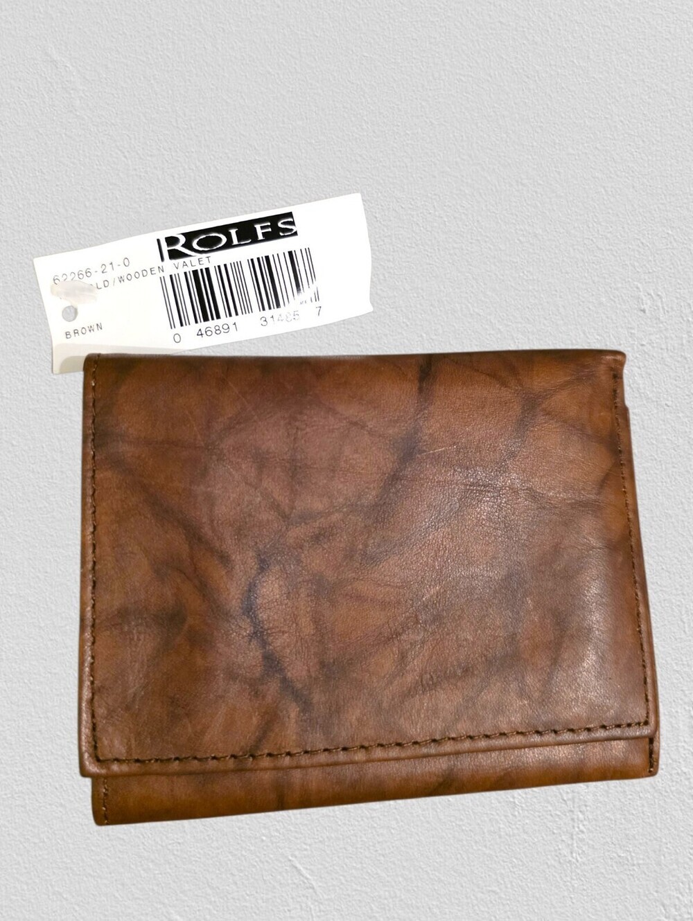 NWT ROLFS Brown Leather Men's Wallet Organizer Brown Valet Leather